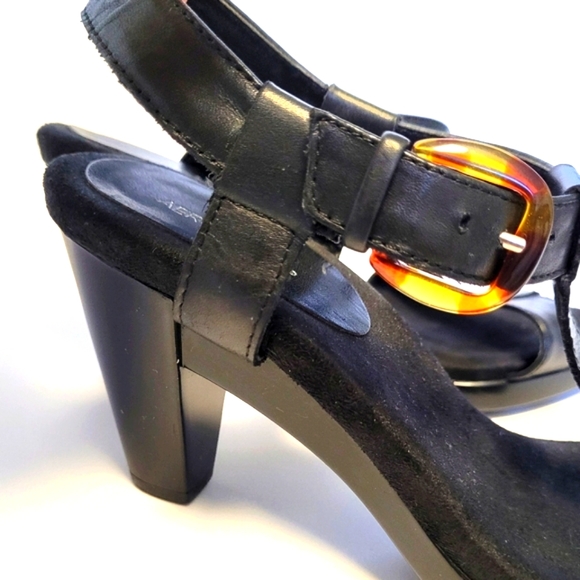 Aerosoles Black Sandals Heel 7 cm size us 8 super soft insole - Picture 9 of 15